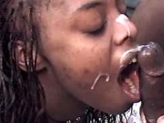 Ebony gets messy facial